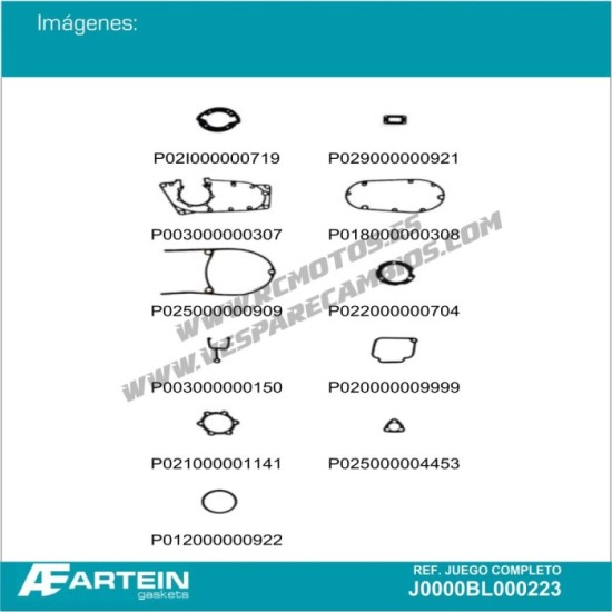 JUNTAS BULTACO MERCURIO 175 MODERNA