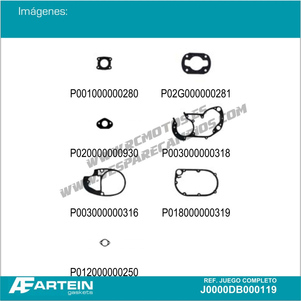 JUNTAS DERBI TRICAMPEONA 3 VELOCIDADES