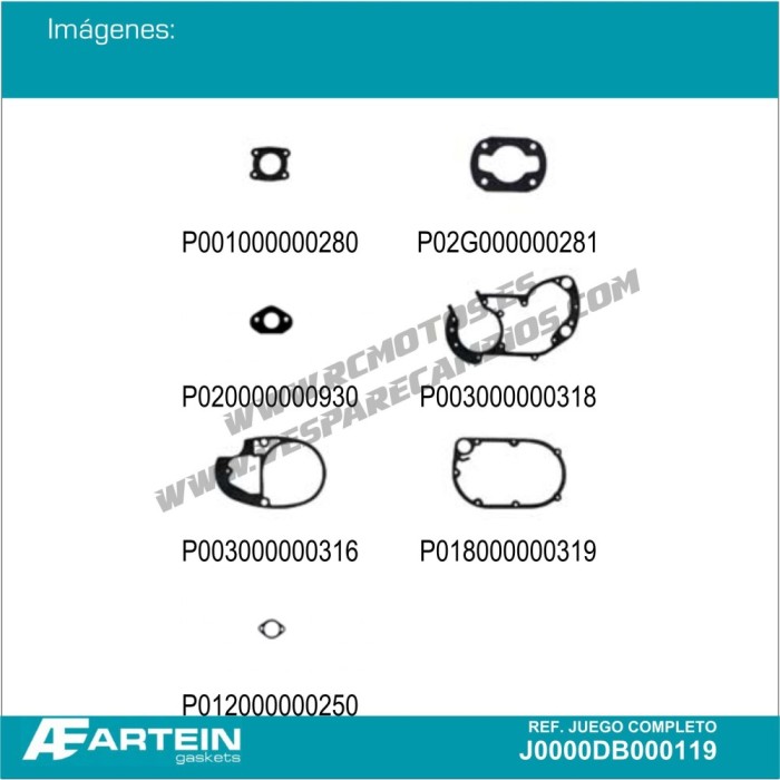 JUNTAS DERBI TRICAMPEONA 3 VELOCIDADES