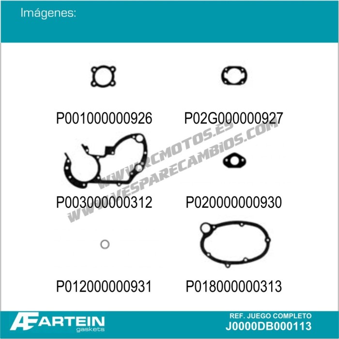 KIT JUNTAS DERBI ANTORCHA COYOTE
