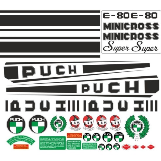 Pegatinas en vinilo para PUCH MINICROSS E-80 | Compra online