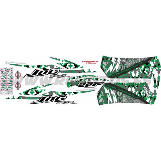 KIT PEGATINAS YAMAHA JOG RR  CAMUFLAJE VERDE 1