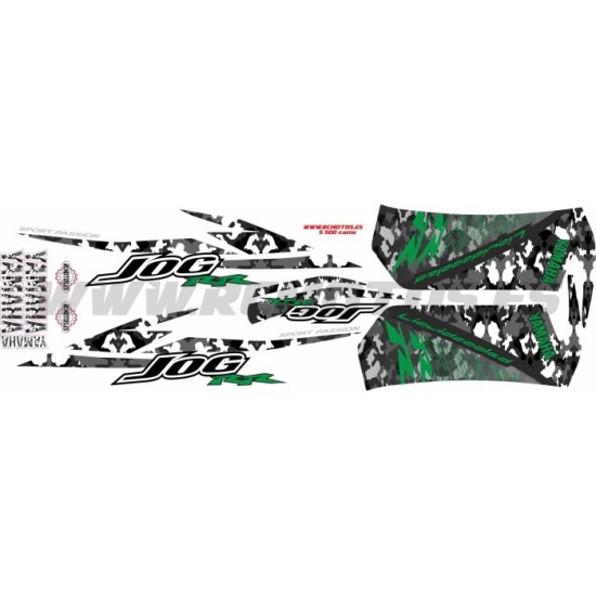 KIT PEGATINAS YAMAHA JOG RR  CAMUFLAJE VERDE 2