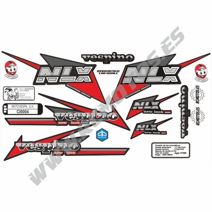 Pegatinas en vinilo para VESPINO NLX | Compra online