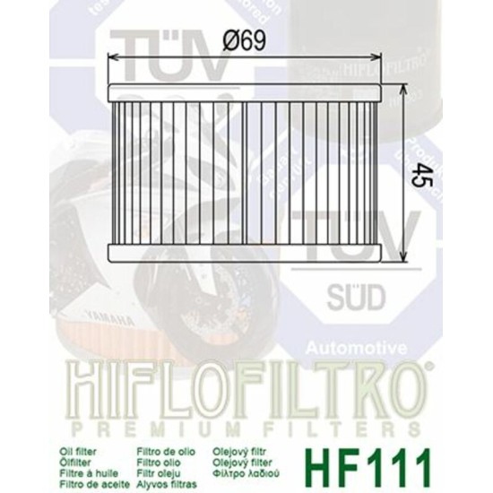 Filtro de Aceite Hiflofiltro HF111 | RCMotos