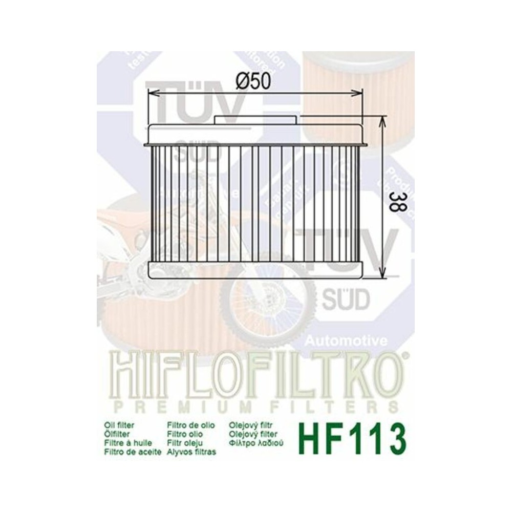 Filtro de Aceite Hiflofiltro HF113 | RCMotos