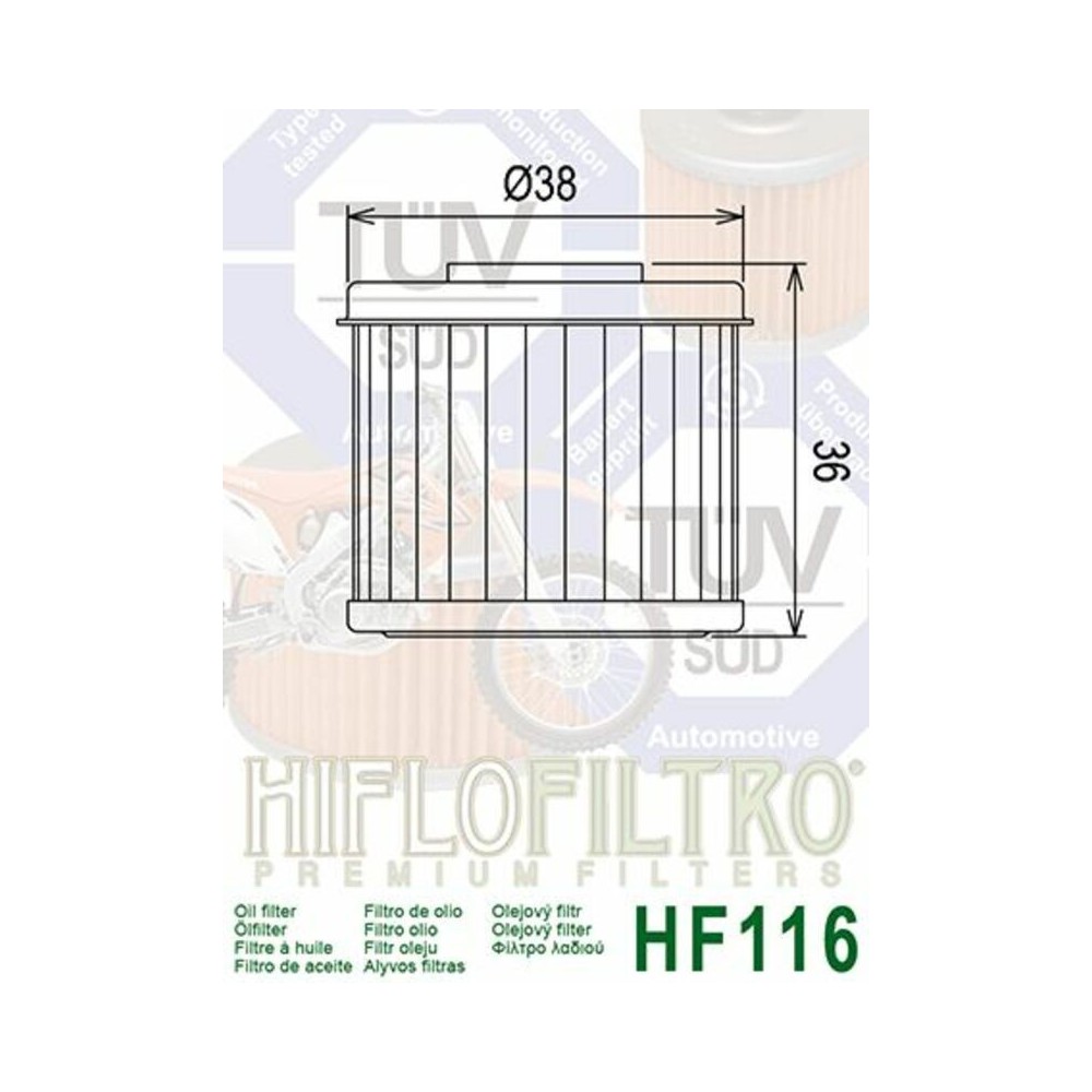 Filtro de Aceite Hiflofiltro HF116 | RCMotos