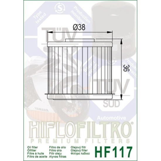 Filtro de Aceite Hiflofiltro HF117 | RCMotos