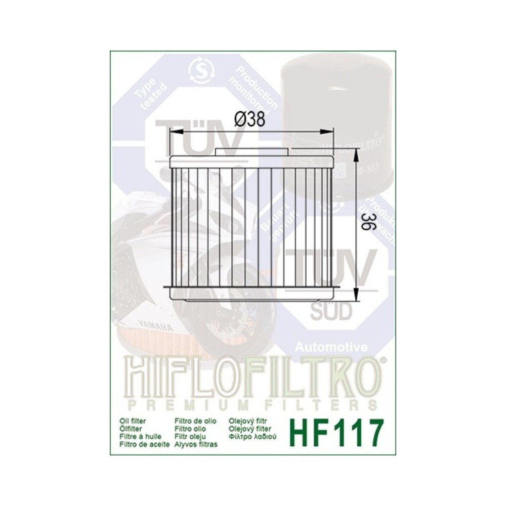 Filtro de Aceite Hiflofiltro HF117 | RCMotos