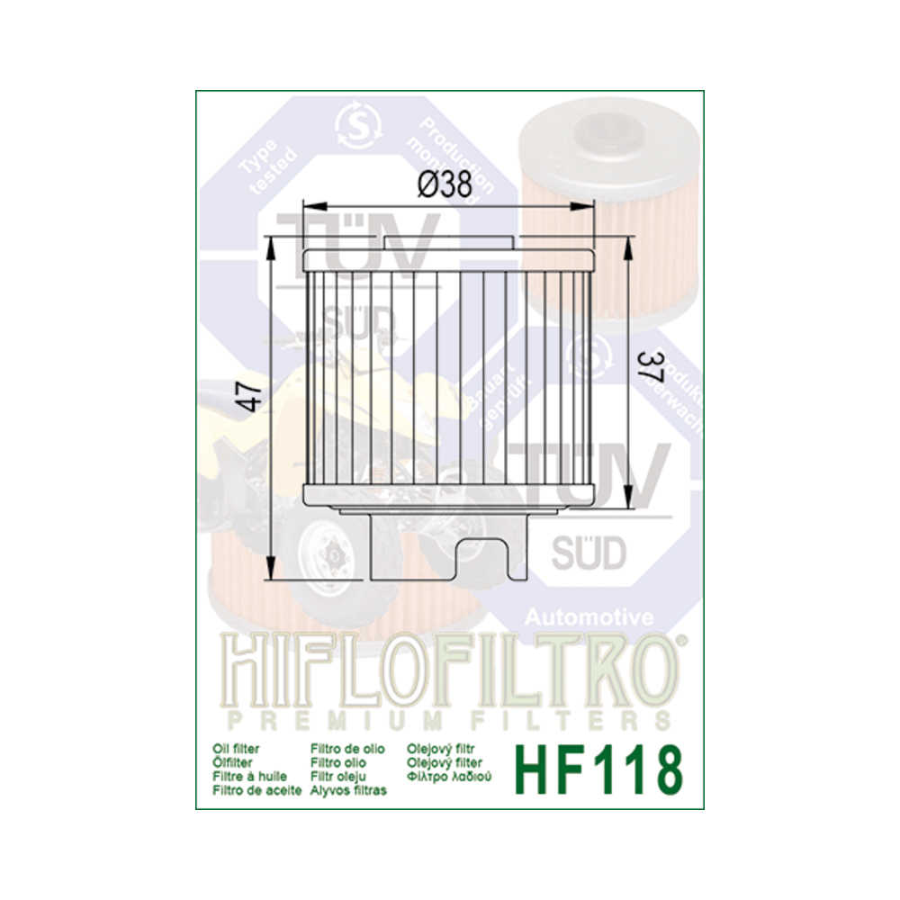 Filtro de Aceite Hiflofiltro HF118 | RCMotos