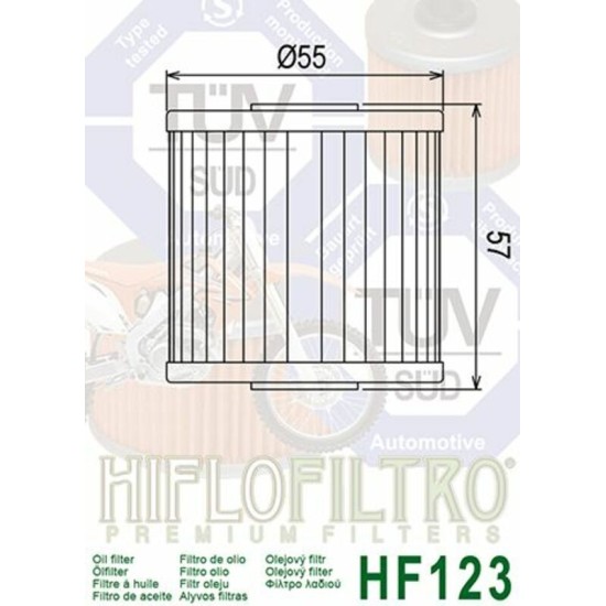 Filtro de Aceite Hiflofiltro HF123 | RCMotos