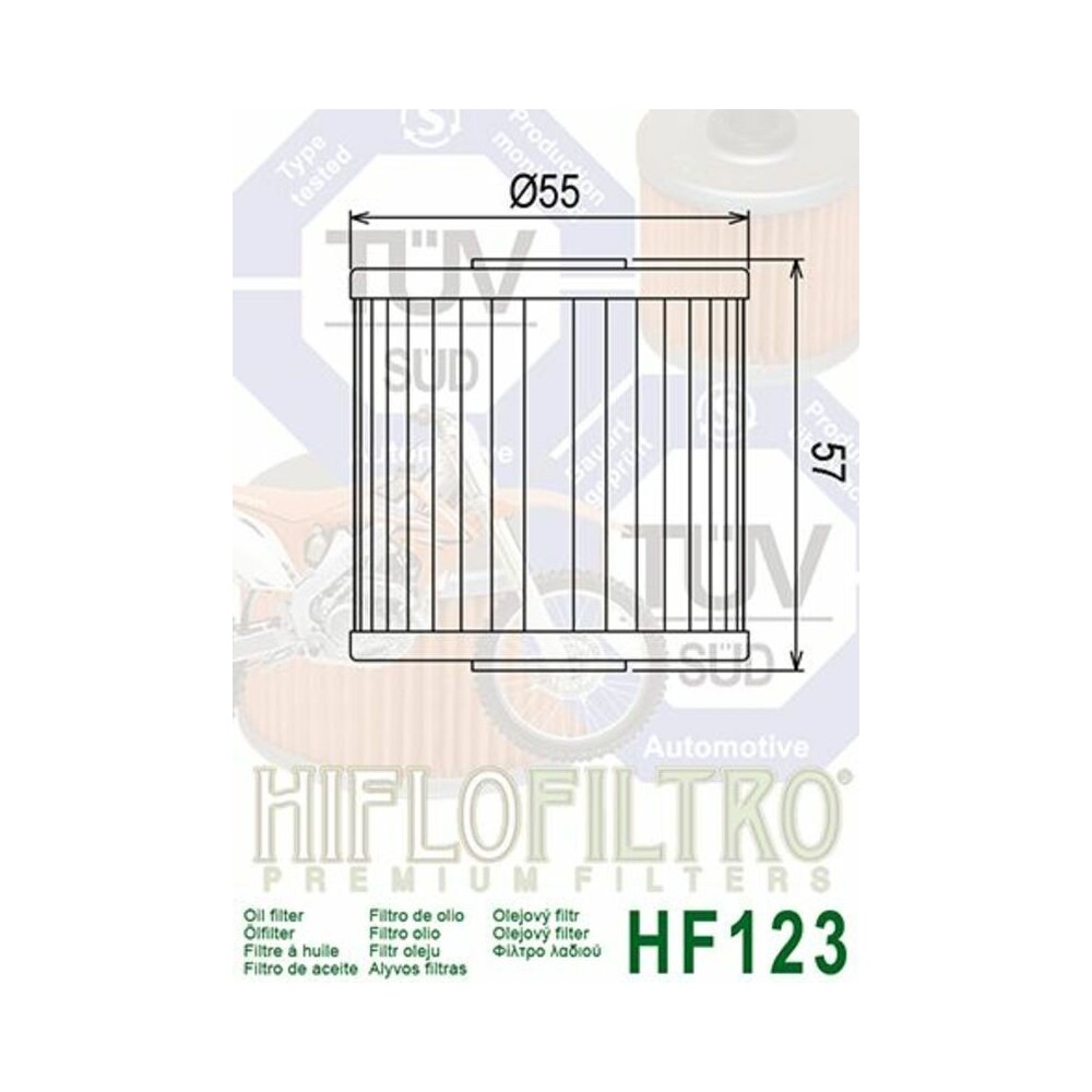 Filtro de Aceite Hiflofiltro HF123 | RCMotos