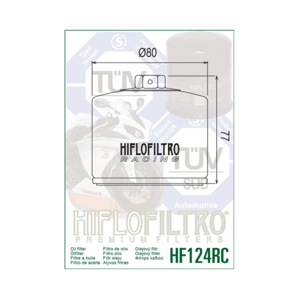 Filtro de Aceite Hiflofiltro HF124RC | RCMotos