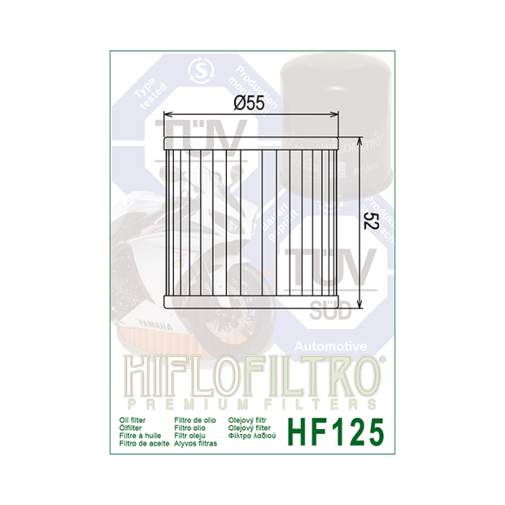 Filtro de Aceite Hiflofiltro HF125 | RCMotos