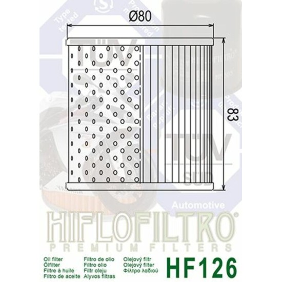 Filtro de Aceite Hiflofiltro HF126 | RCMotos