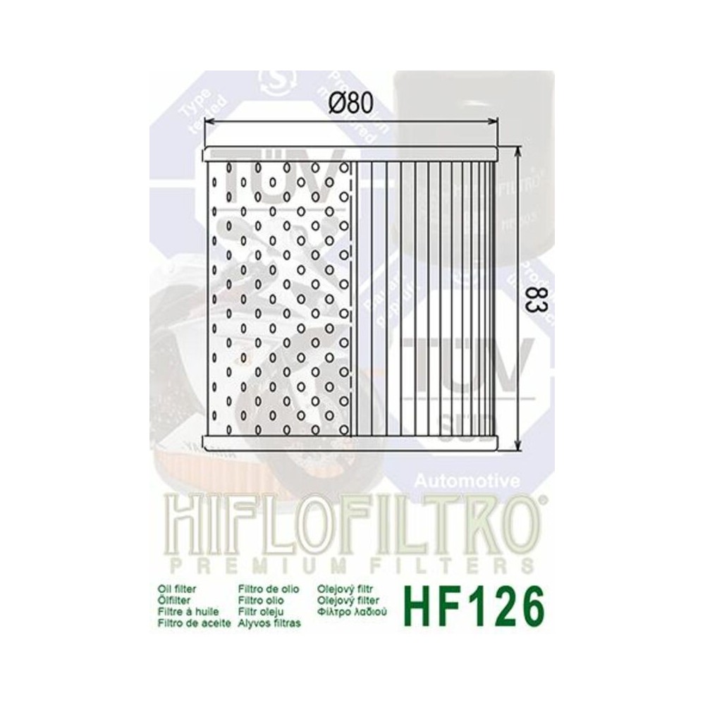 Filtro de Aceite Hiflofiltro HF126 | RCMotos