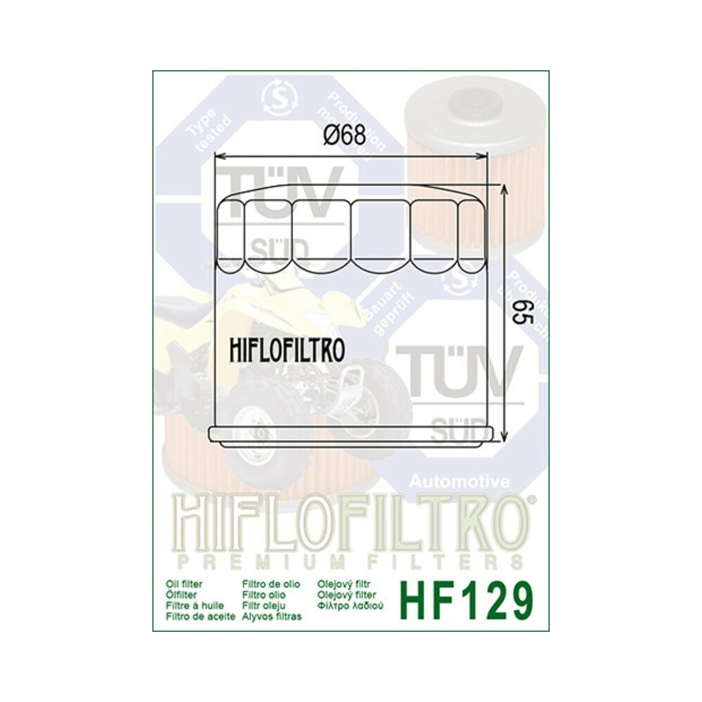 Filtro de Aceite Hiflofiltro HF129 | RCMotos