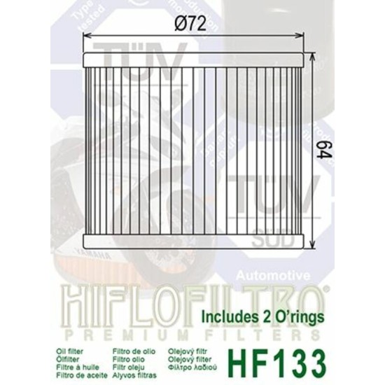 Filtro de Aceite Hiflofiltro HF133 | RCMotos