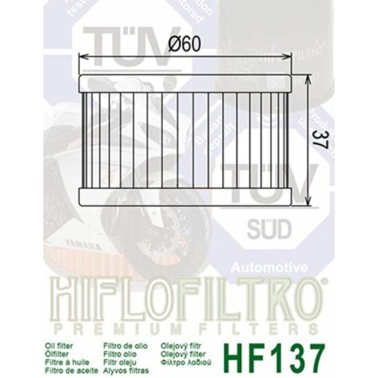 Filtro de Aceite Hiflofiltro HF137 | RCMotos