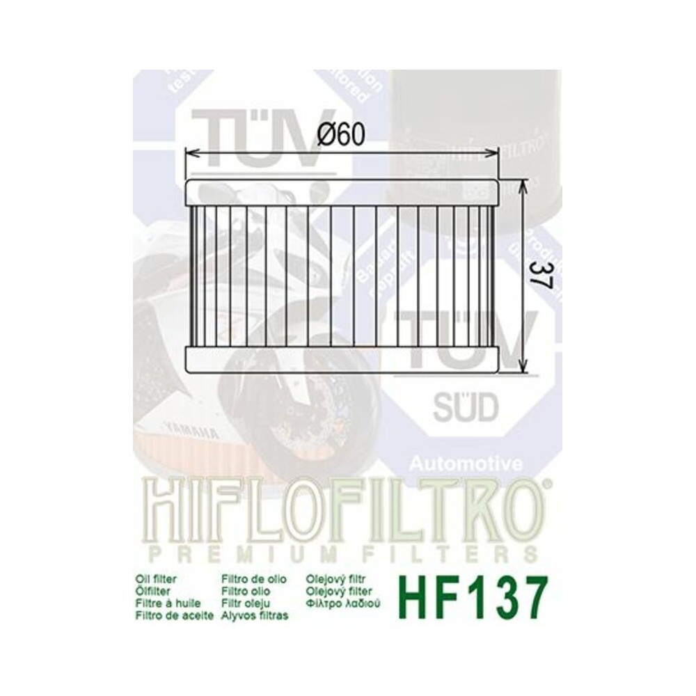 Filtro de Aceite Hiflofiltro HF137 | RCMotos