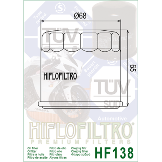 Filtro de Aceite Hiflofiltro HF138C | RCMotos