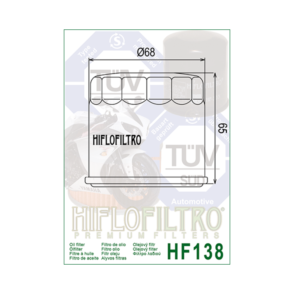 Filtro de Aceite Hiflofiltro HF138C | RCMotos