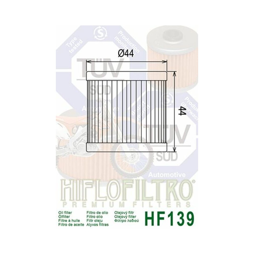 Filtro de Aceite Hiflofiltro HF139 | RCMotos