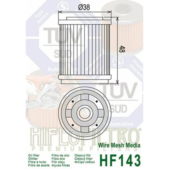 Filtro de Aceite Hiflofiltro HF143 | RCMotos