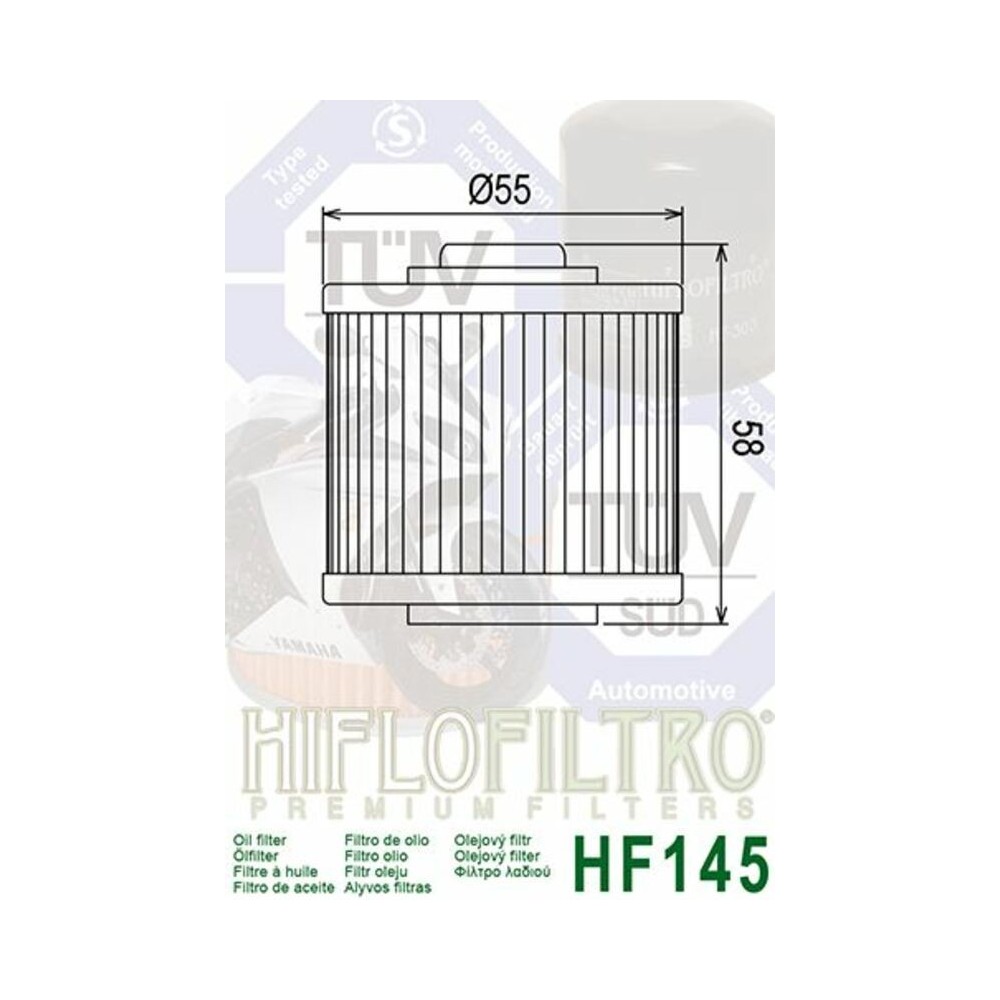 Filtro de Aceite Hiflofiltro HF145 | RCMotos