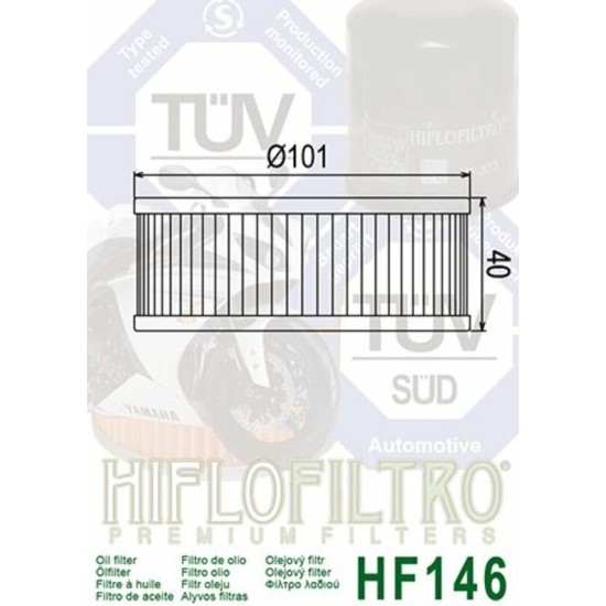 Filtro de Aceite Hiflofiltro HF146 | RCMotos