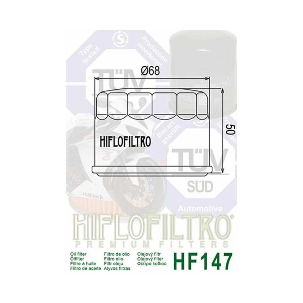 Filtro de Aceite Hiflofiltro HF147 | RCMotos