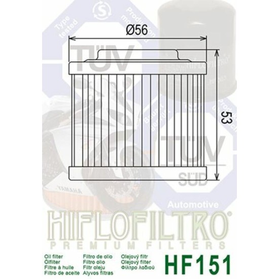 Filtro de Aceite Hiflofiltro HF151 | RCMotos