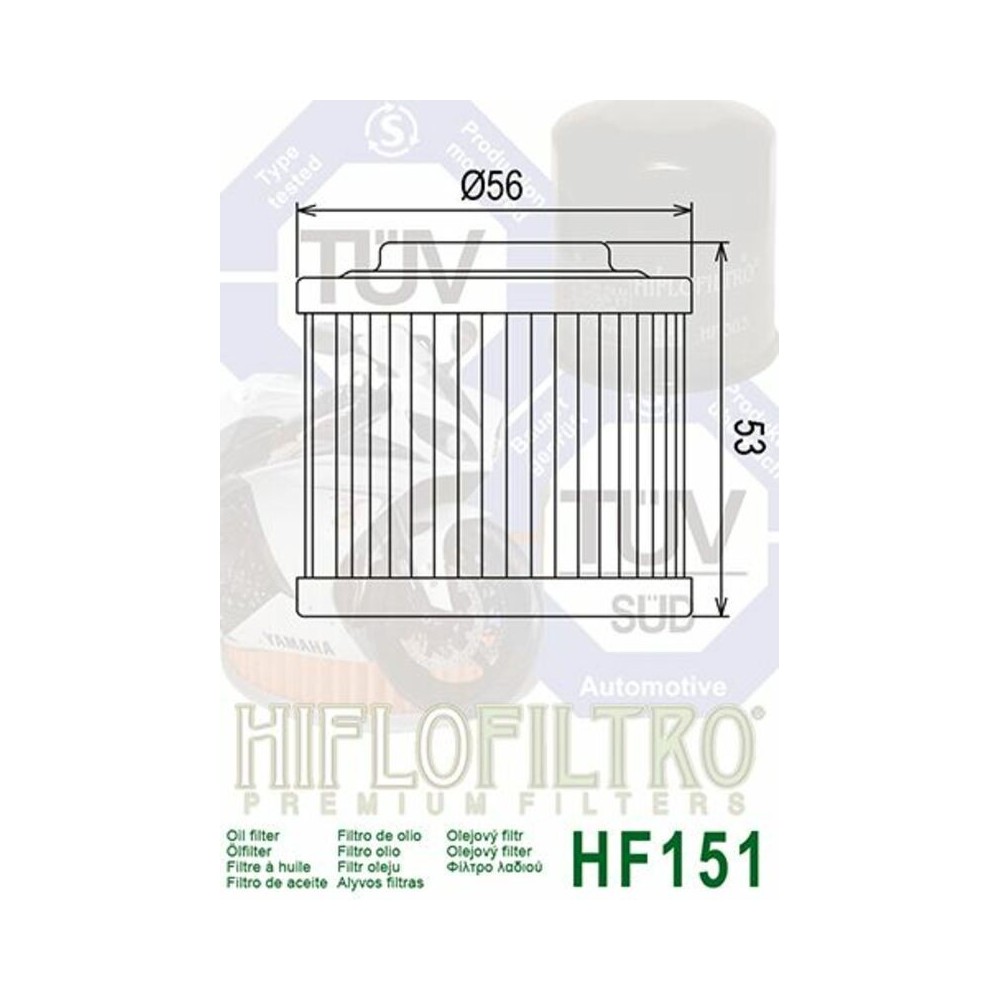 Filtro de Aceite Hiflofiltro HF151 | RCMotos