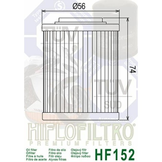 Filtro de Aceite Hiflofiltro HF152 | RCMotos