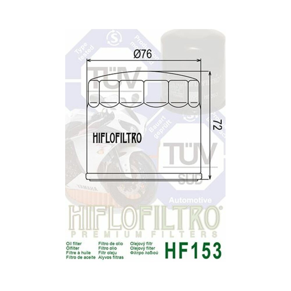 Filtro de Aceite Hiflofiltro HF153 | RCMotos