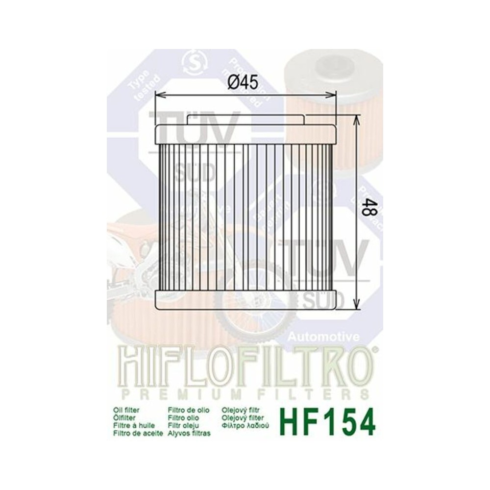 Filtro de Aceite Hiflofiltro HF154 | RCMotos
