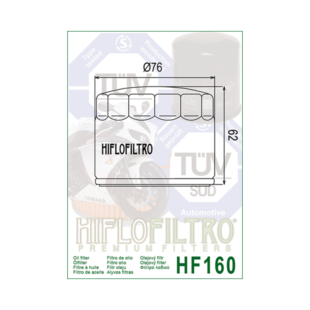 Filtro de Aceite Hiflofiltro HF160 | RCMotos