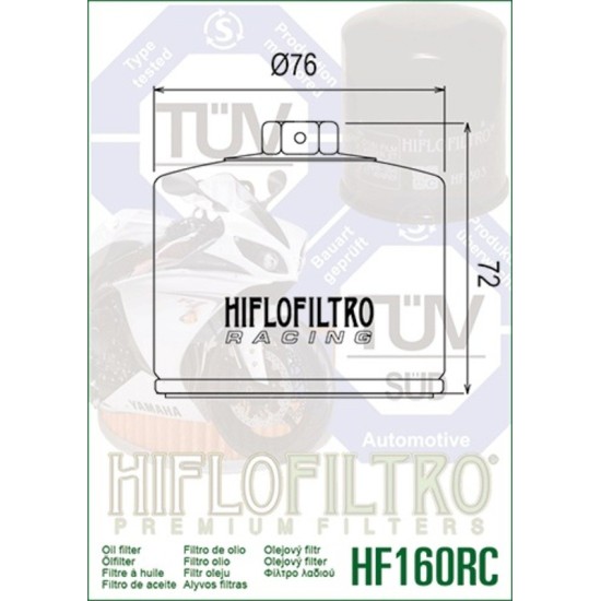Filtro de Aceite Hiflofiltro HF160RC | RCMotos
