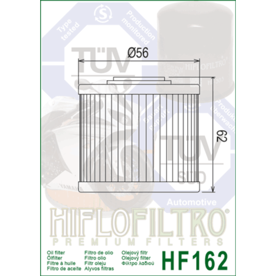 Filtro de Aceite Hiflofiltro HF162 | RCMotos