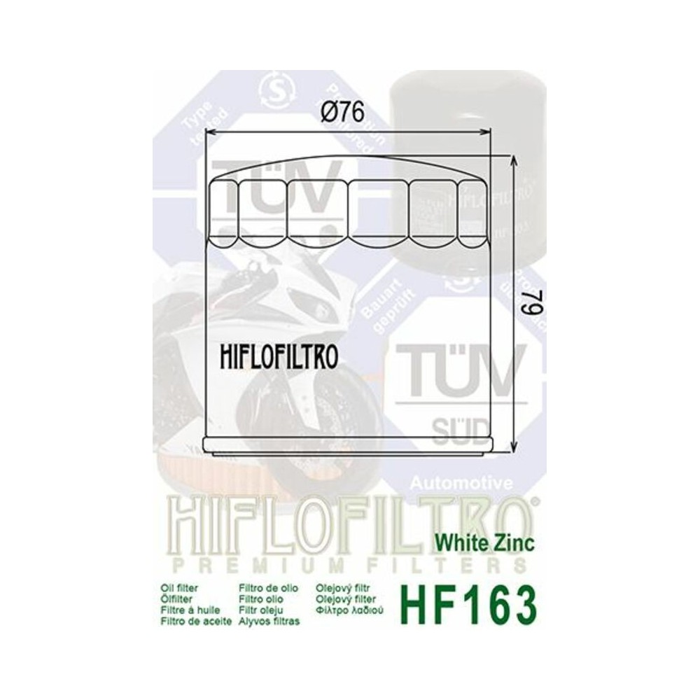 Filtro de Aceite Hiflofiltro HF163 | RCMotos