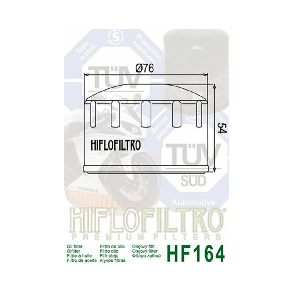 Filtro de Aceite Hiflofiltro HF164 | RCMotos