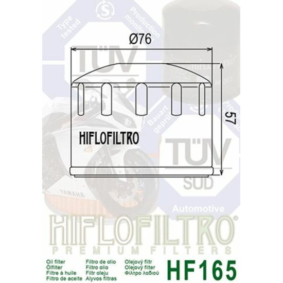 Filtro de Aceite Hiflofiltro HF165 | RCMotos