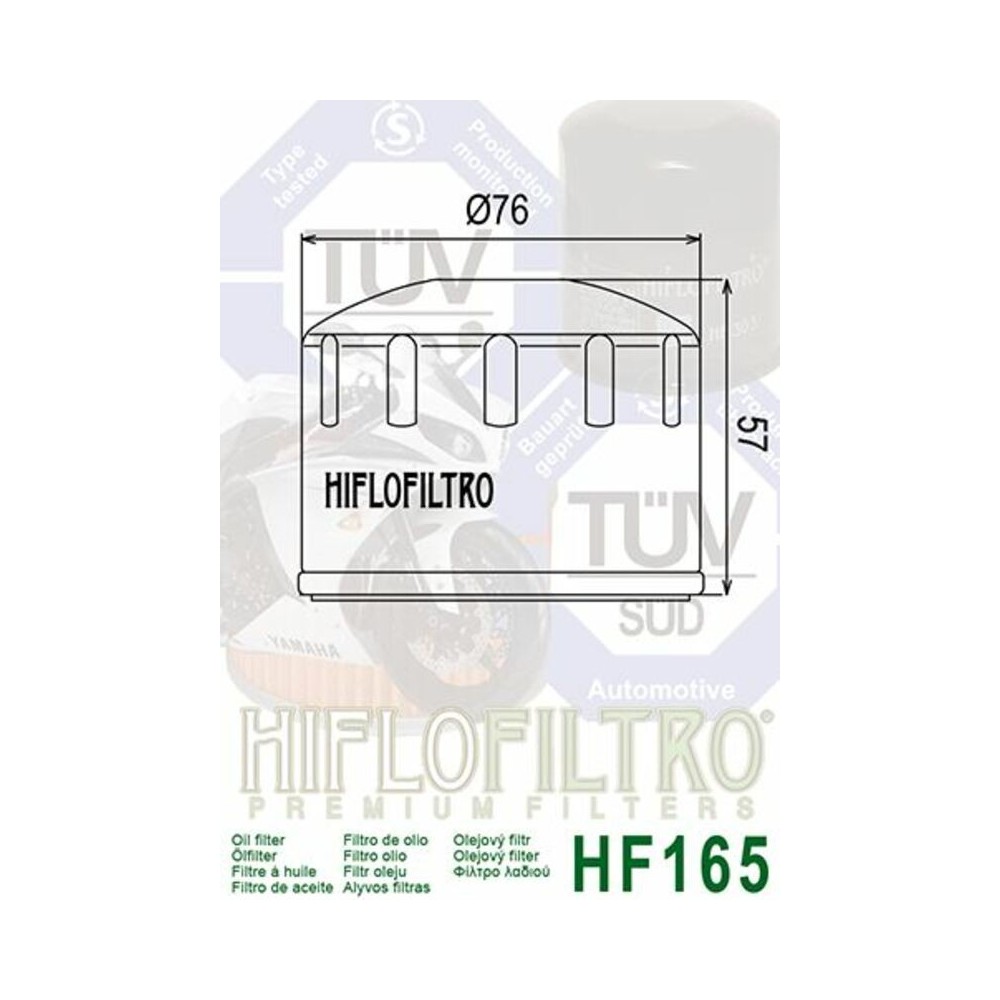 Filtro de Aceite Hiflofiltro HF165 | RCMotos