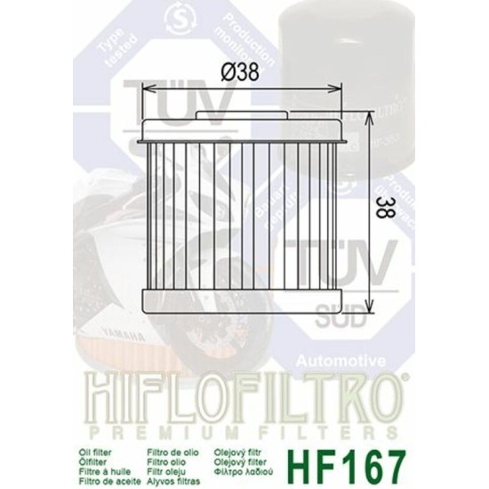 Filtro de Aceite Hiflofiltro HF167 | RCMotos
