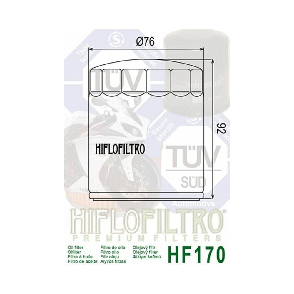 Filtro de Aceite Hiflofiltro HF170B | RCMotos