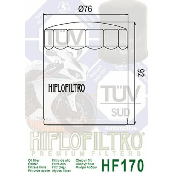 Filtro de Aceite Hiflofiltro HF170C | RCMotos