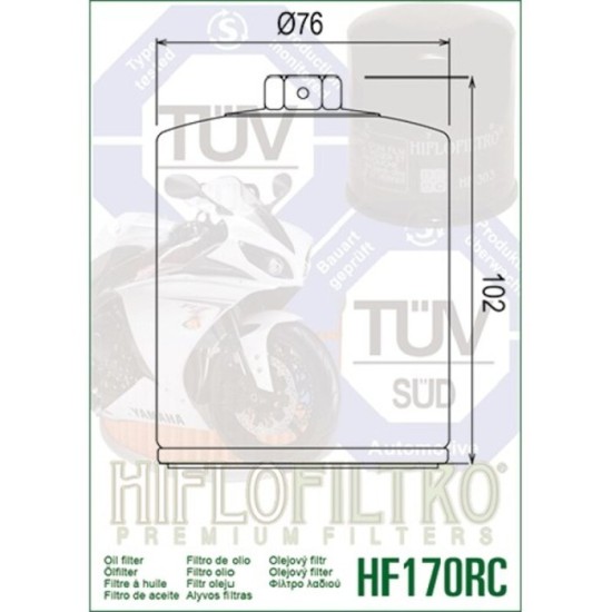 Filtro de Aceite Hiflofiltro HF170CRC | RCMotos