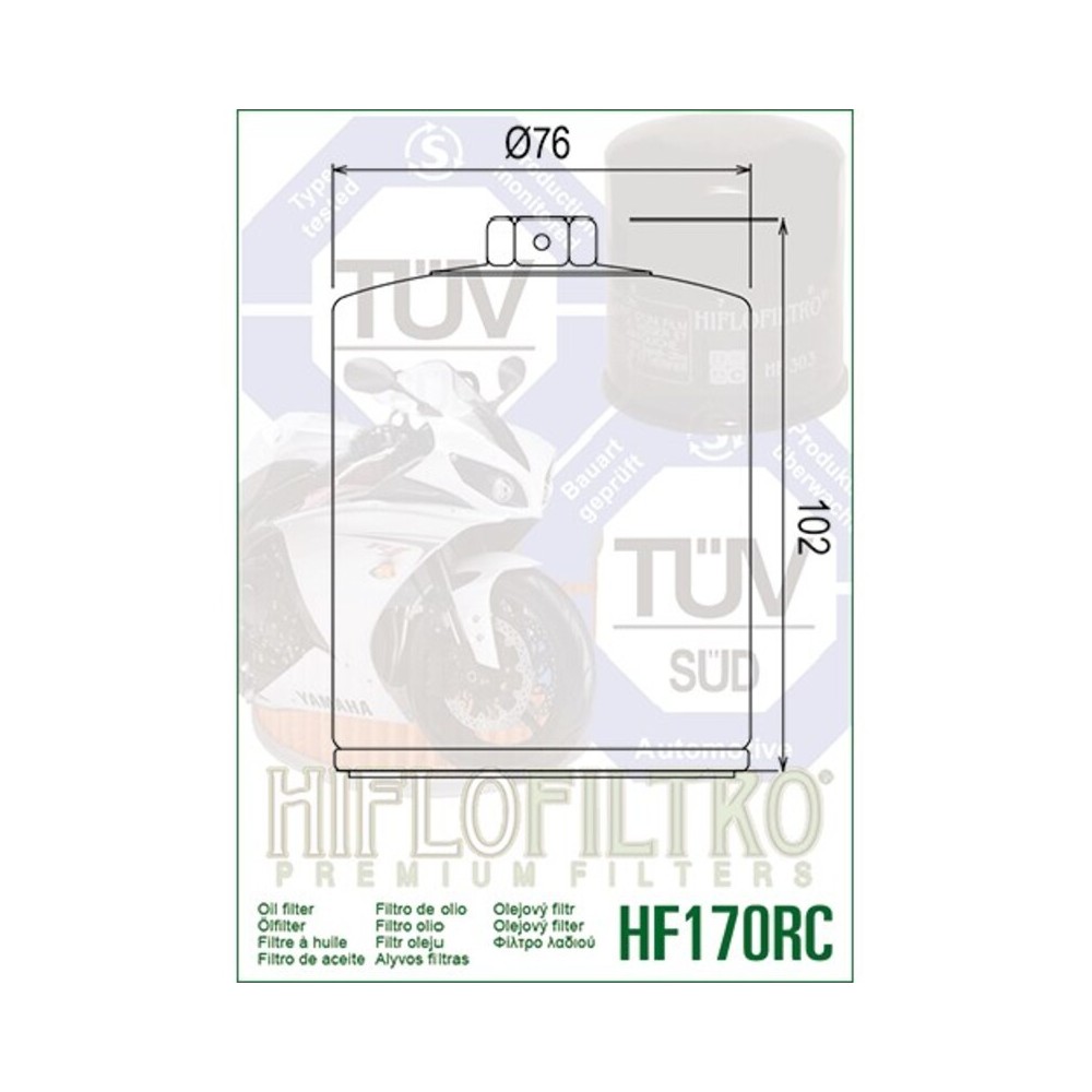Filtro de Aceite Hiflofiltro HF170CRC | RCMotos