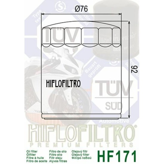 Filtro de Aceite Hiflofiltro HF171C | RCMotos