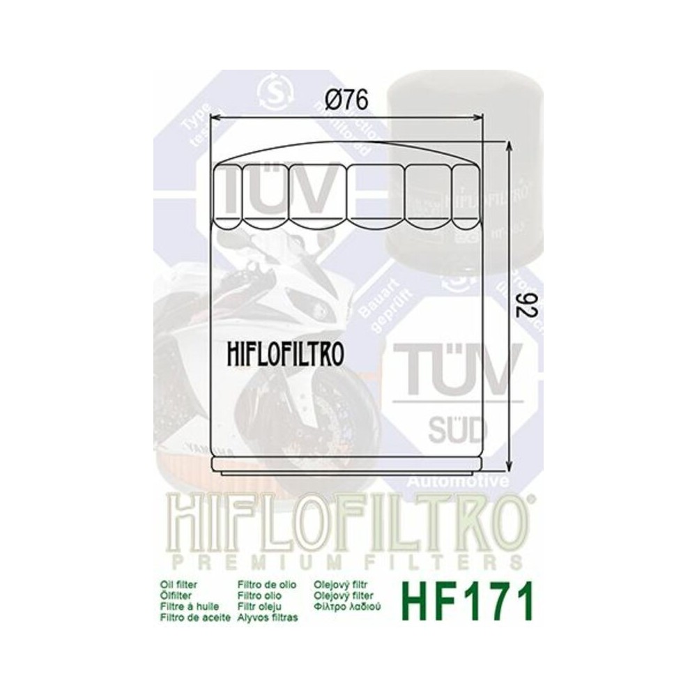Filtro de Aceite Hiflofiltro HF171C | RCMotos